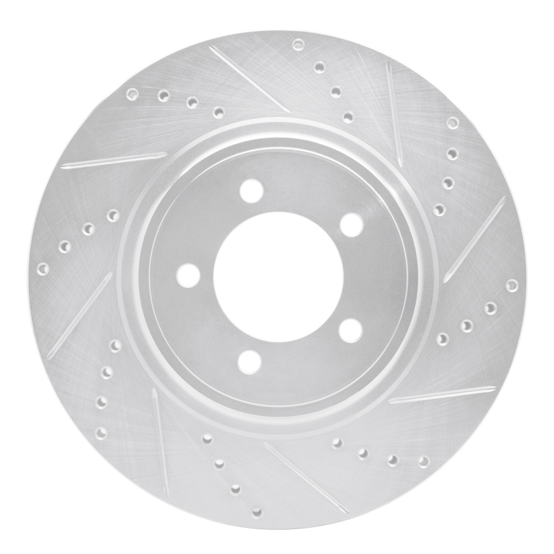Lincoln Aviator Brake Rotor (1) - Front Right - R1 Concepts - Drilled & Slotted - Silver - `03-`05 Lincoln Aviator Brake Rotor (1) - Front Right - R1 Concepts - Drilled & Slotted - Silver - `03-`05